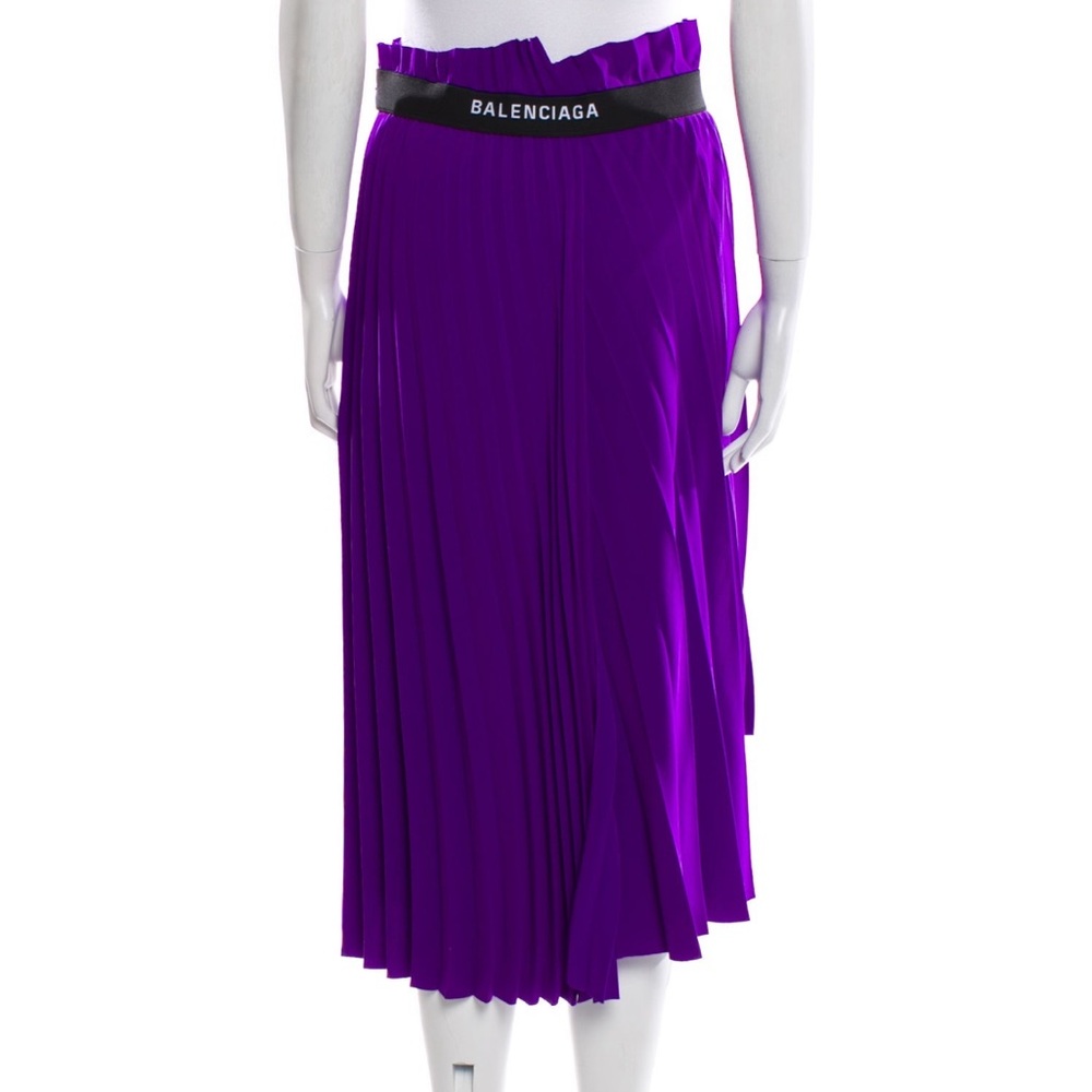 Balenciaga Purple Asymmetrical Midi Skirt